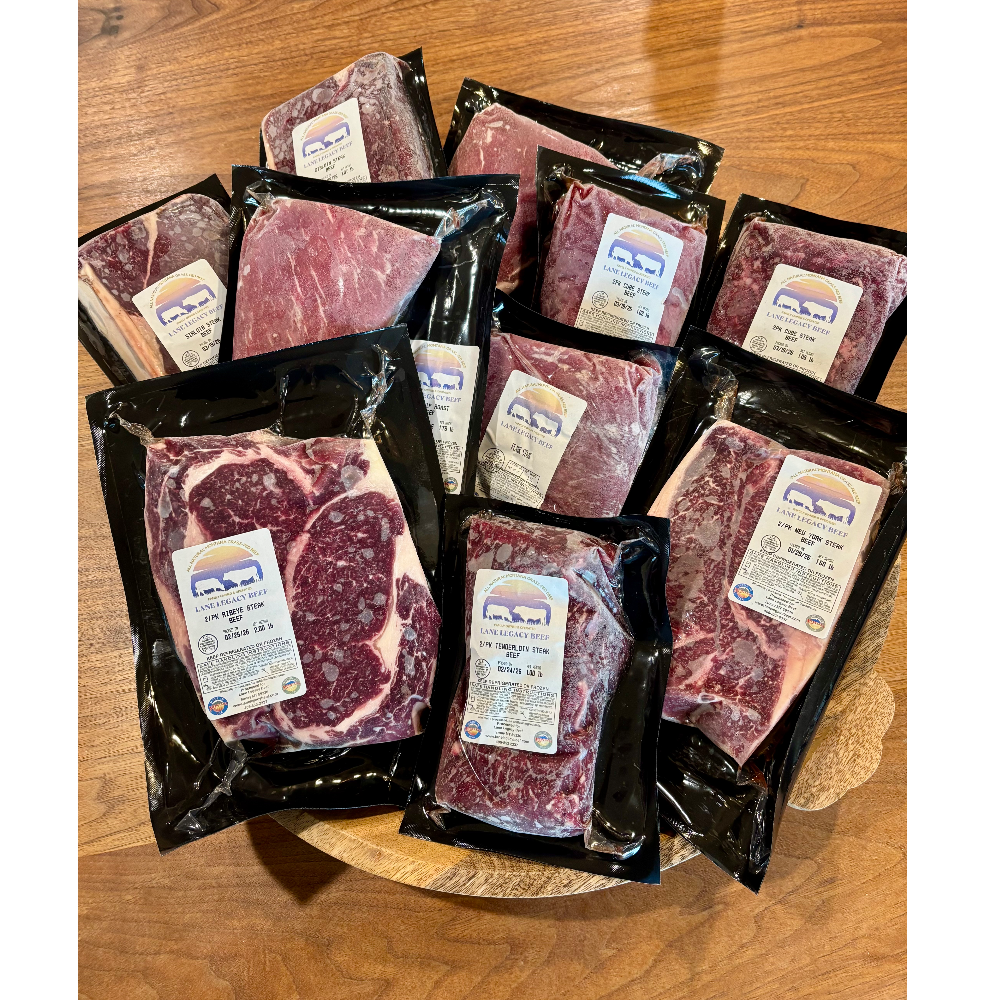 Assorted packaged beef steaks