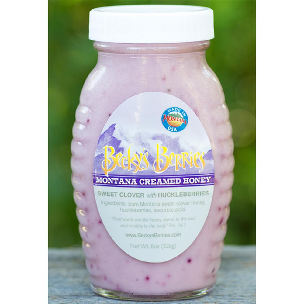 Packaged honey, Creamed - Huckleberries