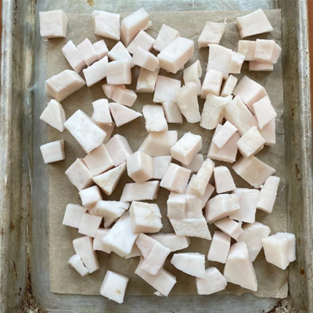 Small cubes of pork fat