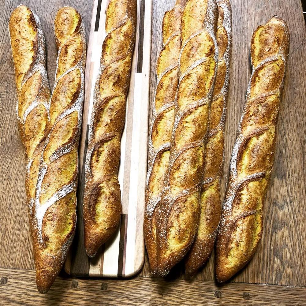 Baguettes in a baking pan