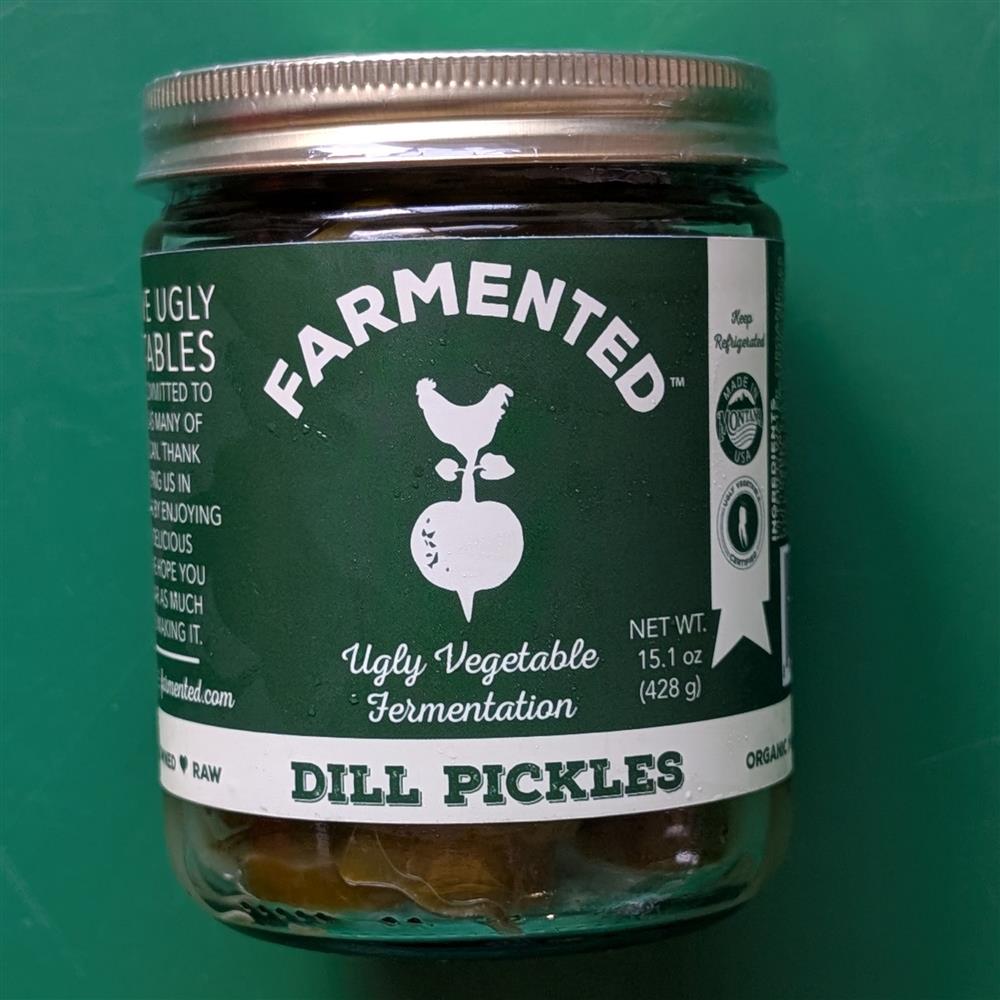 Packaged fermented Dill Pickles